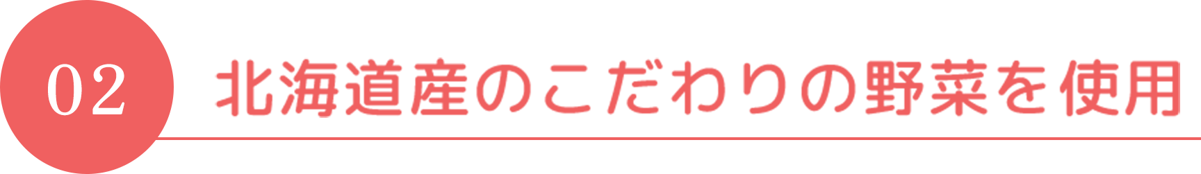 北海道産のこだわりの野菜を使用