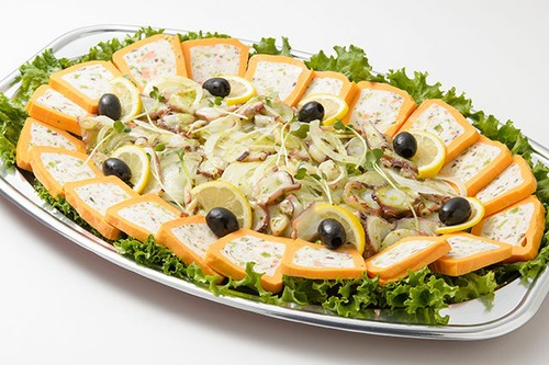 【Ｌサイズ】たこのバジル カルパッチョと サーモンと人参のテリーヌ【約10人前】